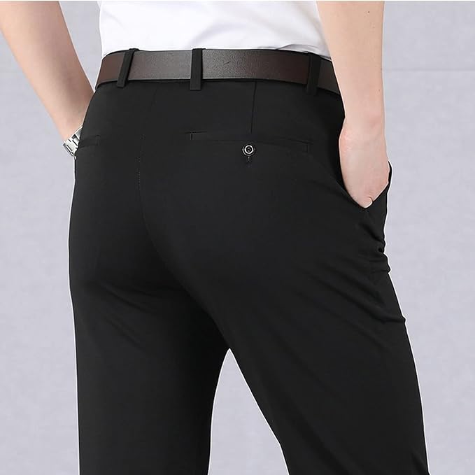 High-quality men's stretch dress trousers, featuring a modern fit for comfort and contemporary style.