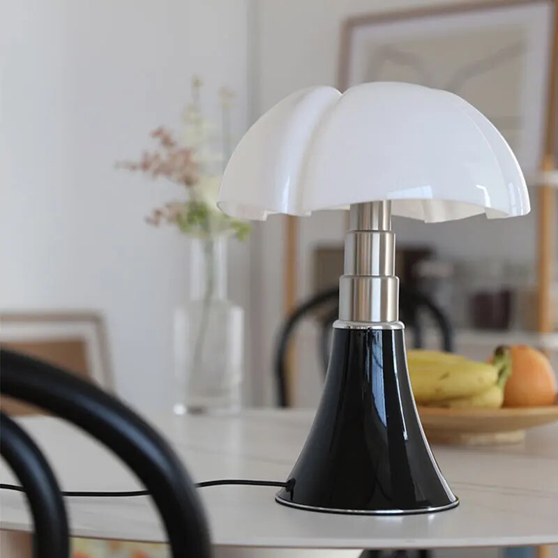 Modern flower table lamp with dimmable LED light, perfect accent for bedroom or desk decor.