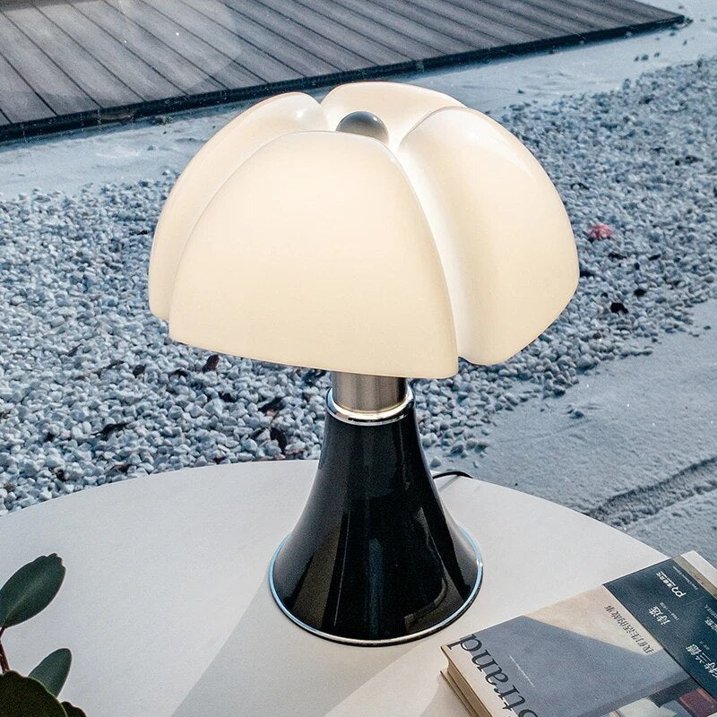 Contemporary dimmable LED flower table lamp, a versatile accent light for bedroom, desk, or living room.