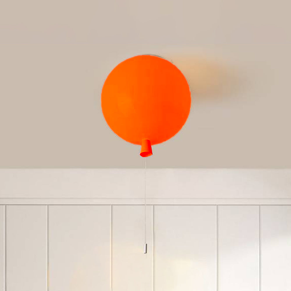 Modern LED ceiling light, compact balloon shape, ideal for contemporary indoor lighting in any room.