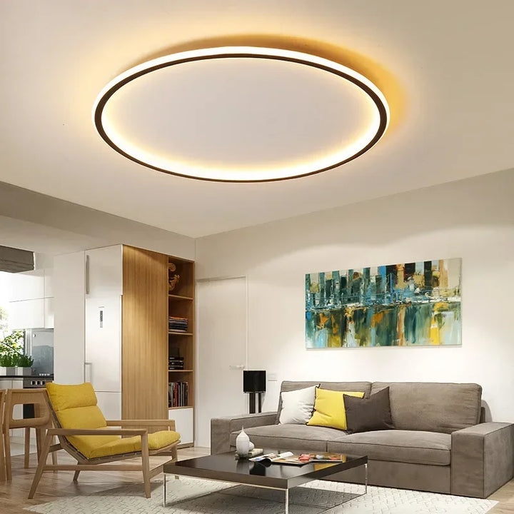 Modern round LED Ceiling Light, white, energy efficient for hallway interiors
