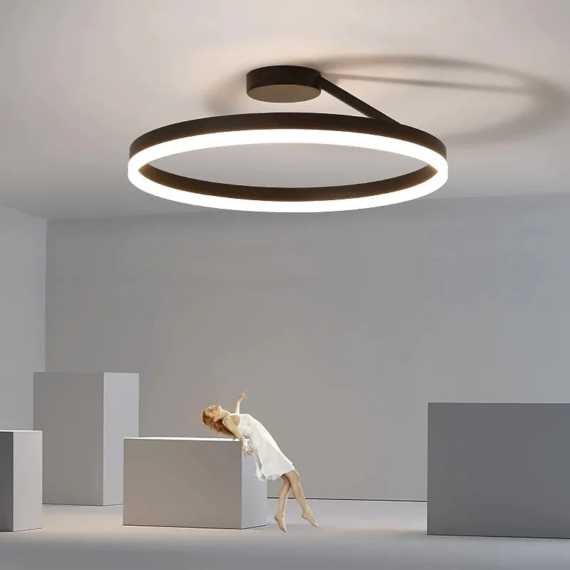 Luminara modern LED ceiling light, perfect for contemporary home lighting and bedroom decor.