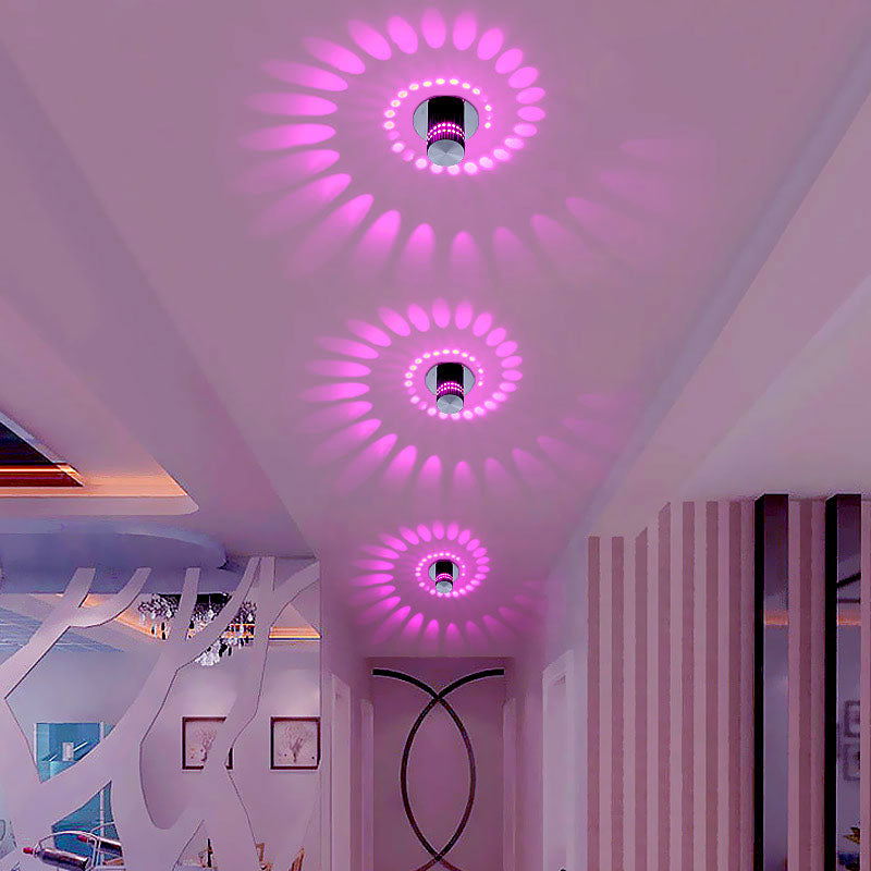 Close-up of a LumoSpiral LED lamp showing its unique modern spiral design.