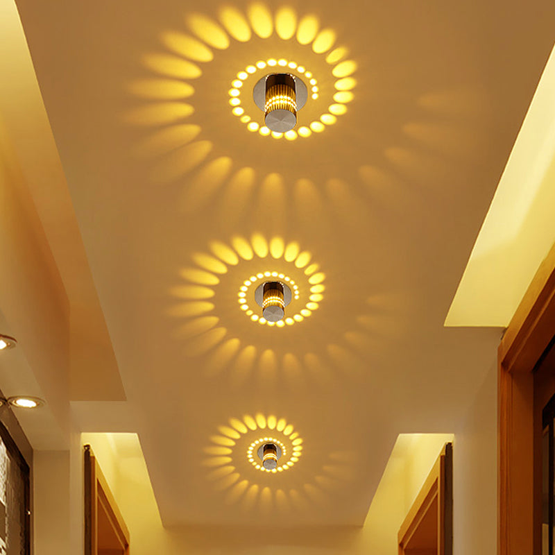 LumoSpiral modern LED wall lamp mounted vertically, showcasing its unique spiral light pattern