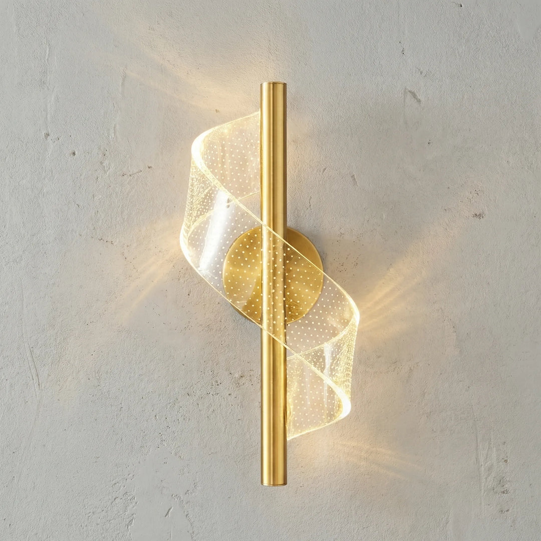 Virello Modern Spiral LED Sconce, an energy-efficient indoor lamp adding a touch of contemporary design.