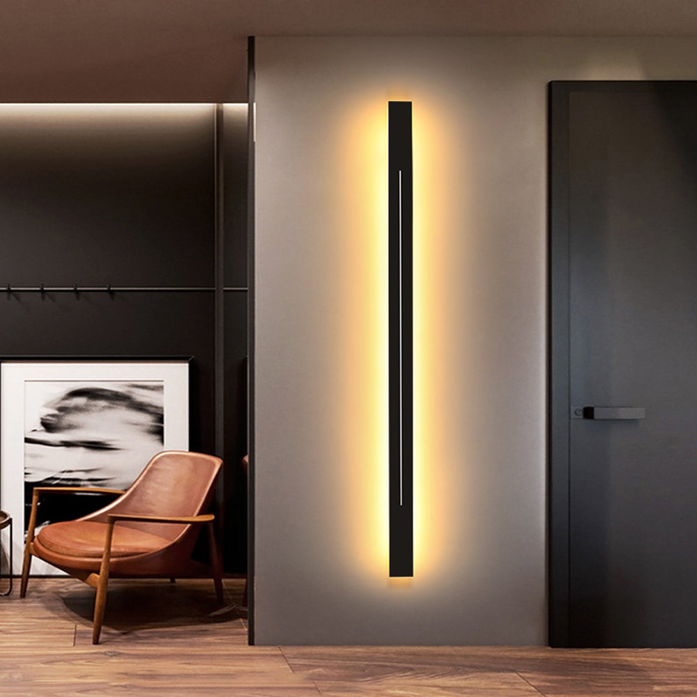 Modern LED wall lamp for living room, provides stylish and efficient indoor light.
