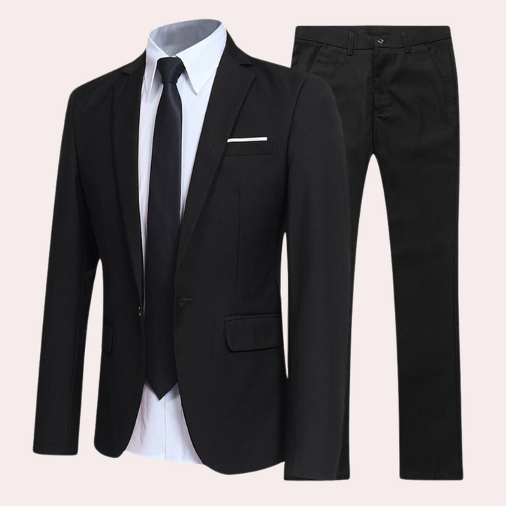 Modern men's slim fit suit, perfect for business, weddings, and formal events. Elegant and sophisticated men's fashion.