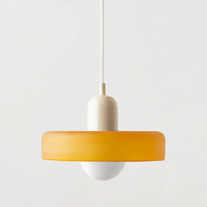 Elegant glass hanging lamp, adjustable, adds a touch of sophistication to any room.