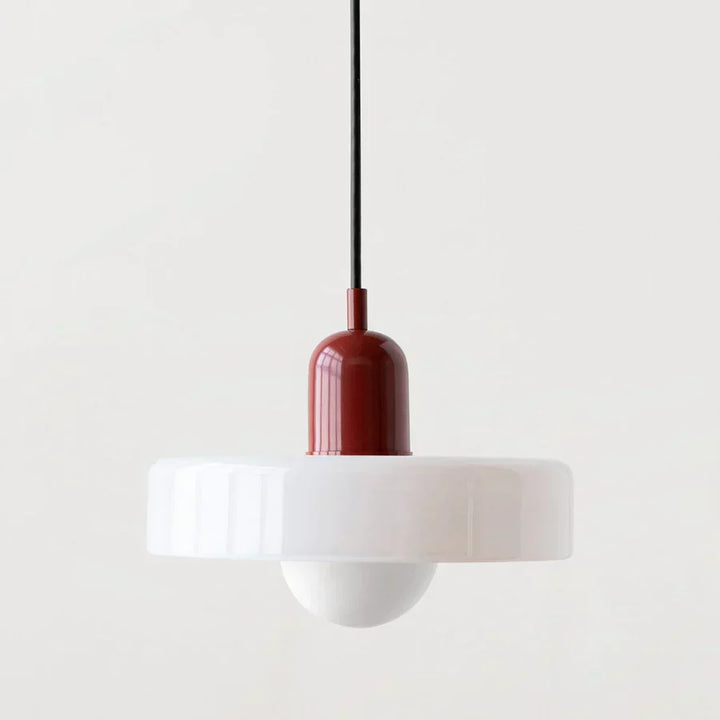 Scandinavian pendant light, clear glass globe, perfect for dining room decor.