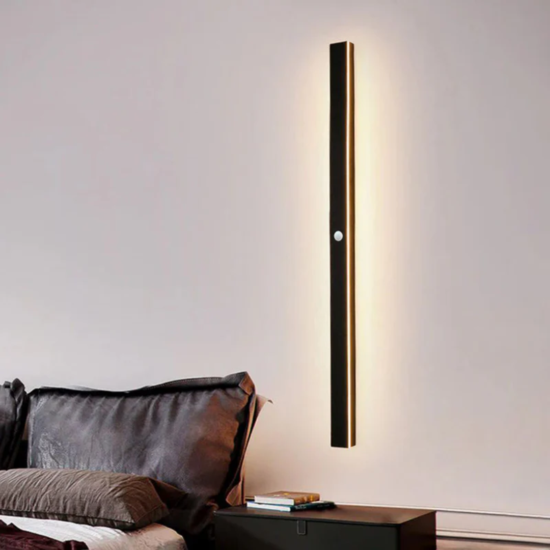 Sleek LineaGlow modern LED wall lamp, perfect for outdoor garden and entryway lighting.