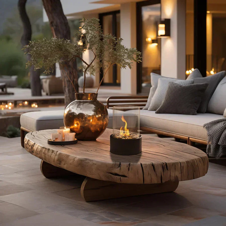 Versatile tabletop fire pit for indoor flame or outdoor glow, enhancing any home or patio.