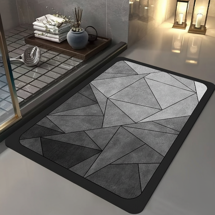 Modern quick-dry non-slip rectangular bath mat. Safe & stylish bathroom floor decor, absorbent & easy clean.