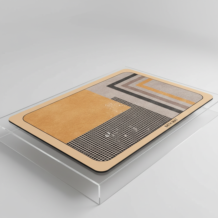 Versatile rectangular quick-dry non-slip floor mat. Ideal absorbent home decor for modern bathrooms.