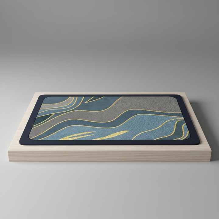 Contemporary quick-dry non-slip bath mat. Absorbent rectangular floor decor for a clean & safe bathroom.
