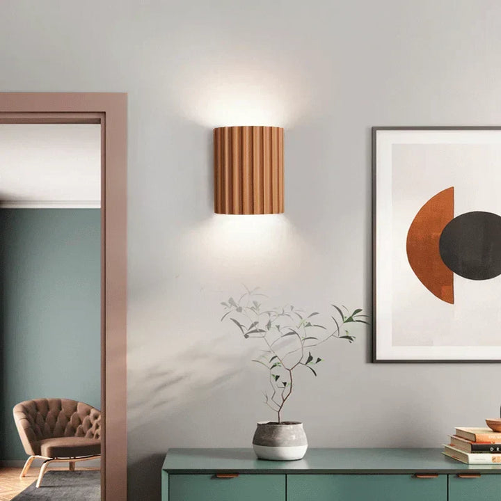 Modern resin wall lamp, stylish design for elegant home decor & ambient lighting. Perfect for indoor spaces.