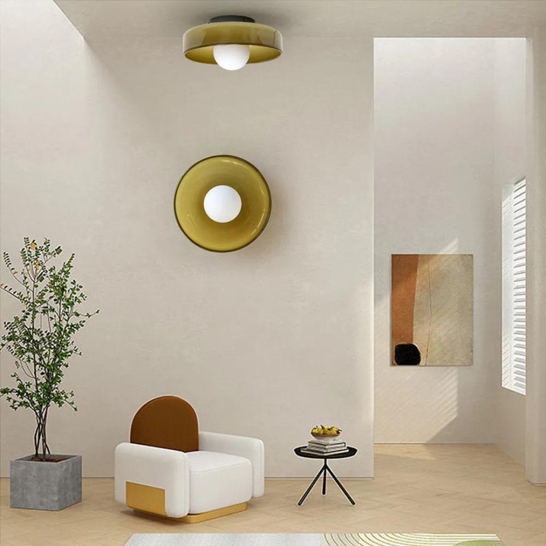 Decorative round ceiling lamp, modern elegance enhances any home's interior.
