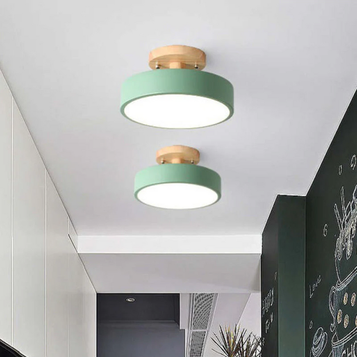 Decorative Nova LED round ceiling light, adds a modern touch to home interiors.