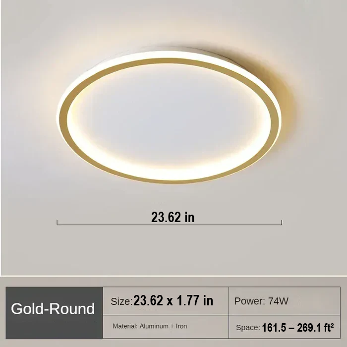 Modern LED flush mount light, sleek round design for a minimalist interior.