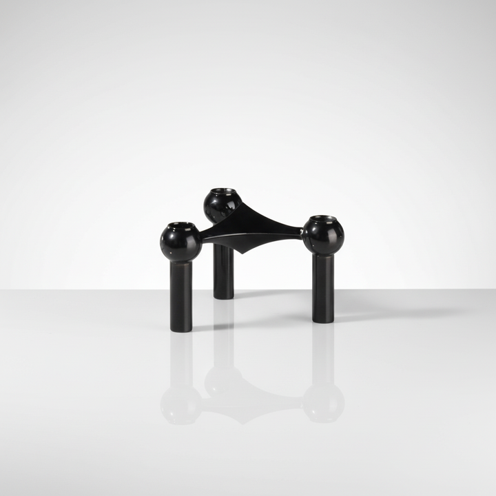 Elegant stainless steel candle holders, contemporary table decoration