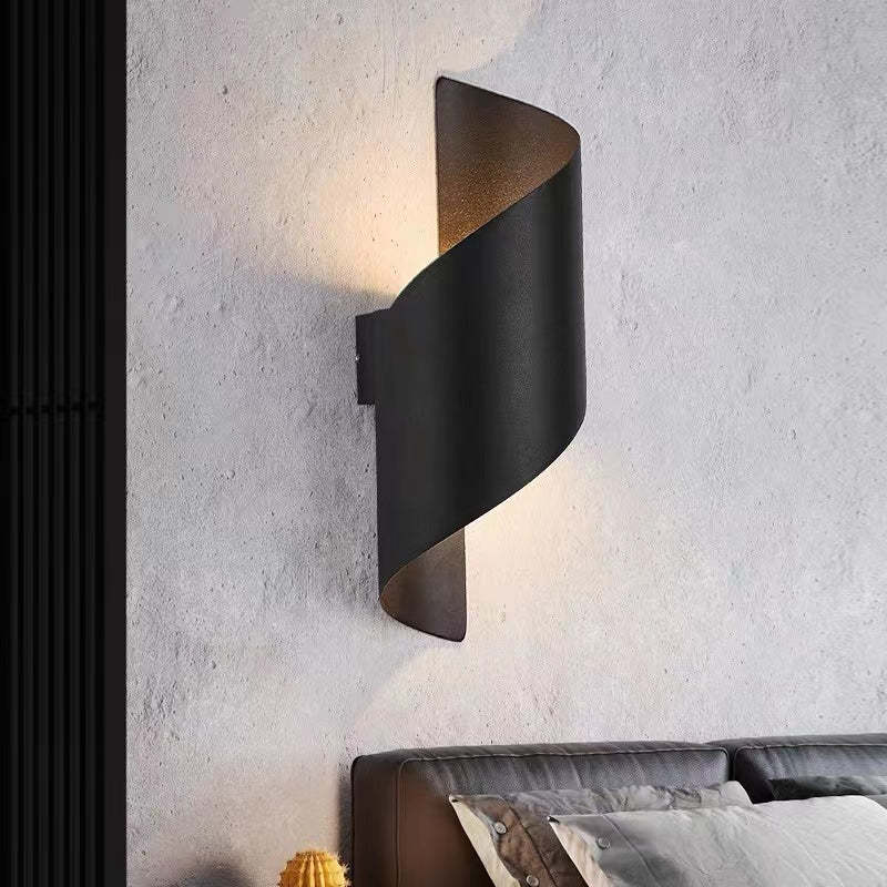 Unique spiral LED wall light, TwistLight, modern lighting for hallways & stairs.