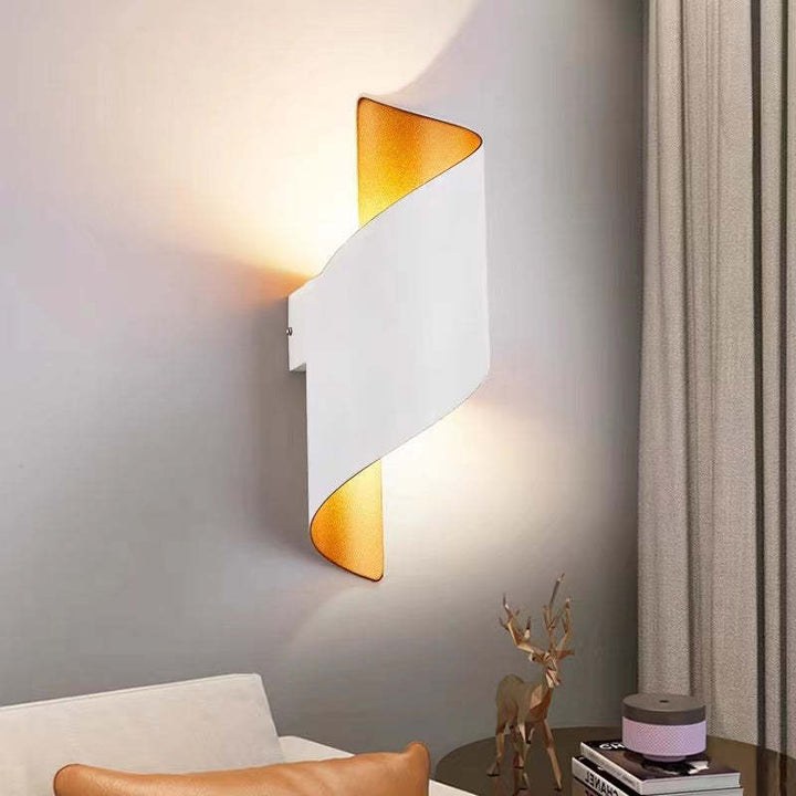 Energy-efficient TwistLight LED wall sconce, modern spiral for smart homes.