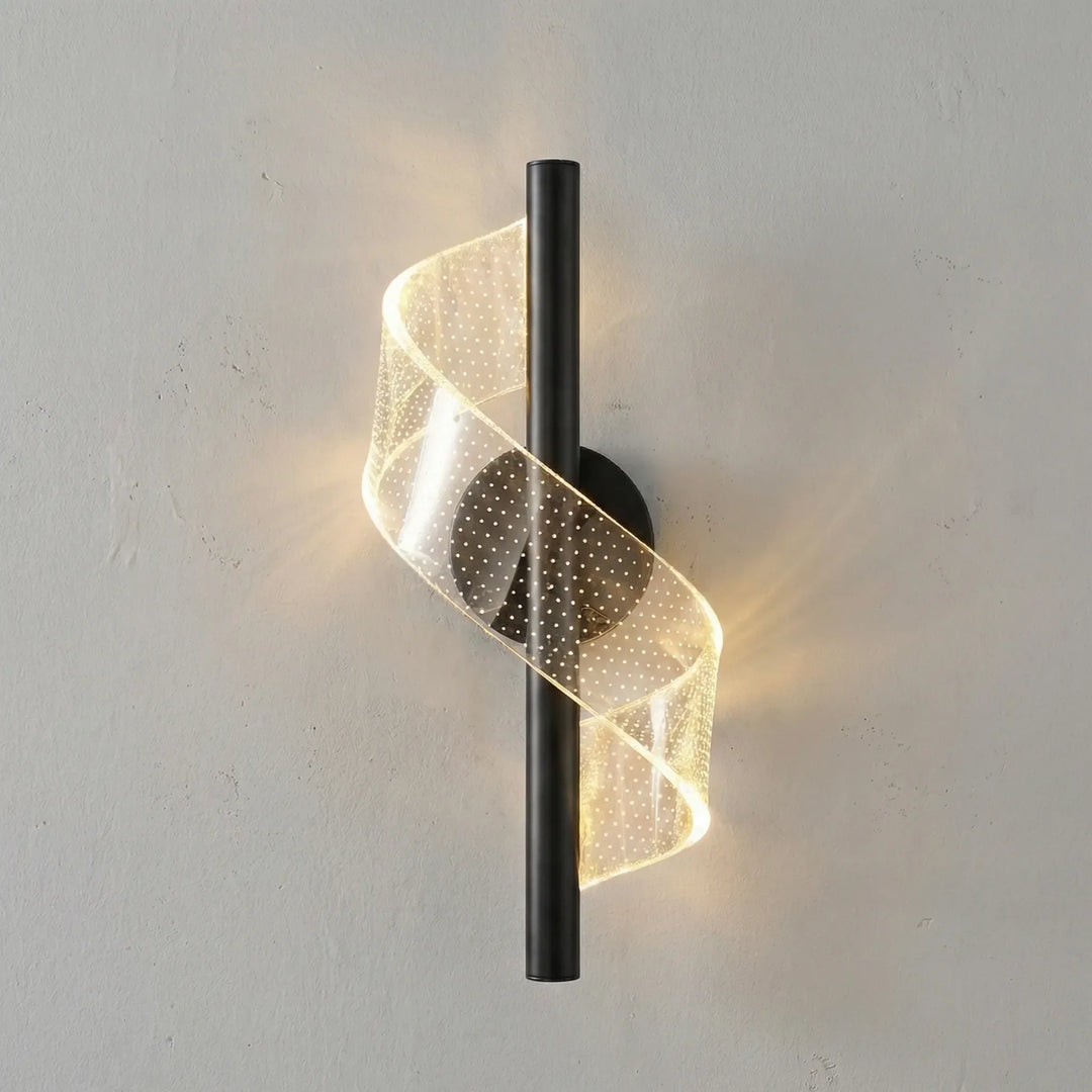 Energy-efficient modern spiral LED wall sconce by Virello, ideal for sophisticated indoor lighting
