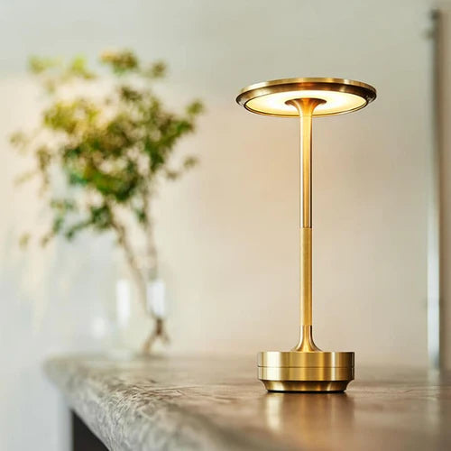 Modern wireless smart table lamp with dimmable LED light. Perfect for desk, bedside, or ambient home decor.
