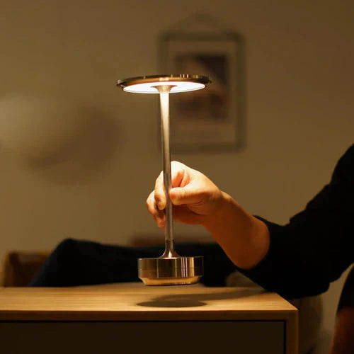 Design table lamp, USB rechargeable with soft glow, ideal for modern spaces