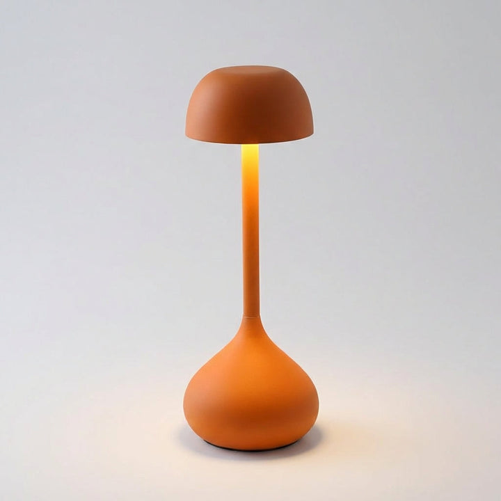 Dimmer function of the Moonara cordless LED mushroom lamp, highlighting adjustable brightness