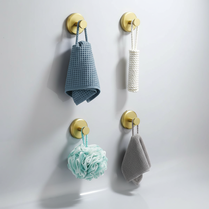 Detailed view of Mountique bathroom hook set texture, durable moisture resistant black metal finish