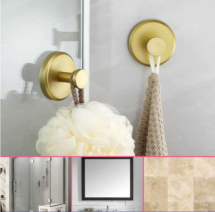 Durable metal wall-mounted towel hooks by Mountique, 4-piece set for bathroom decor