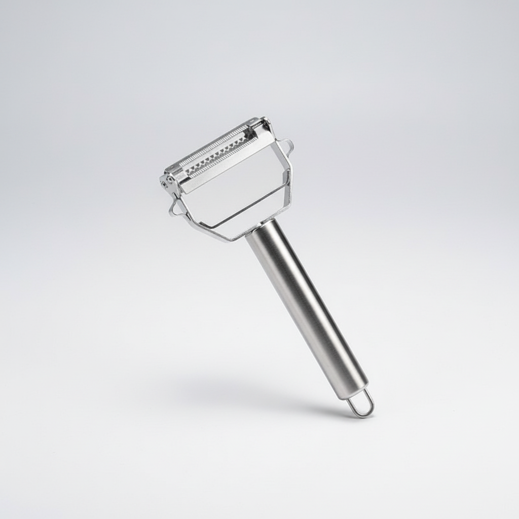 Durable stainless steel multifunction vegetable peeler, essential kitchen tool for cooking & prep.