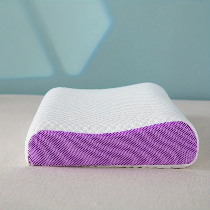 Cooling TPE pillow, zero-pressure cervical support for adults, promoting breathable and comfortable sleep