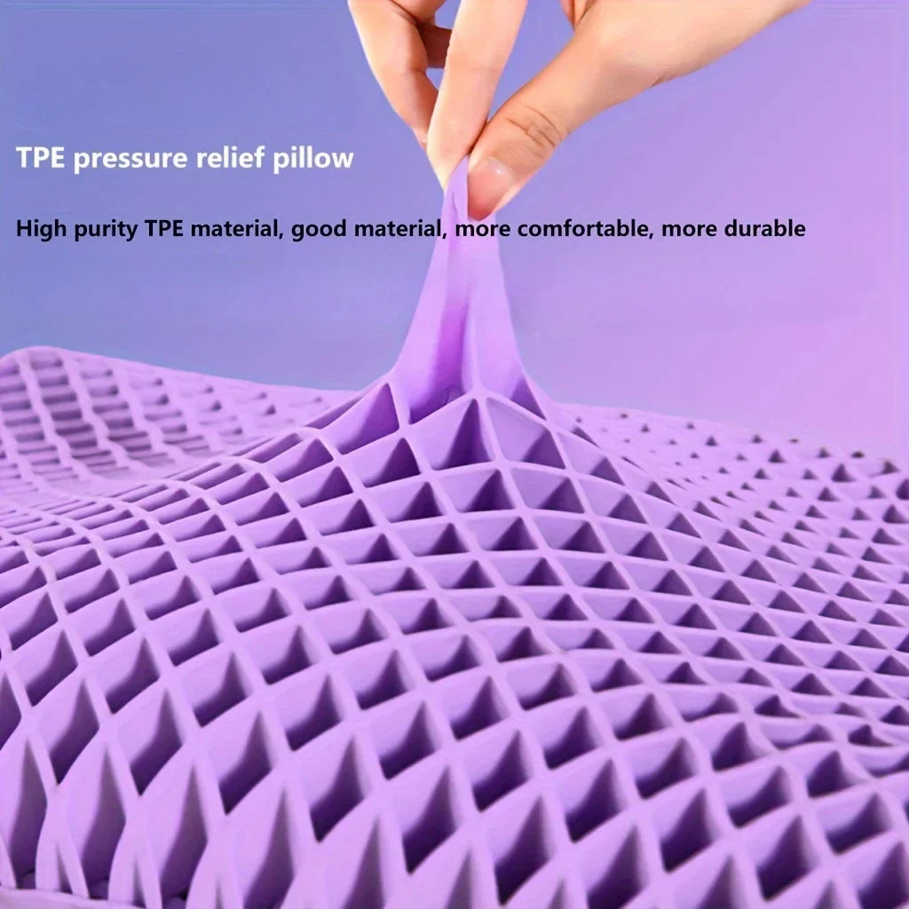 Niala zero-pressure TPE pillow, washable and breathable, perfect for home comfort and neck pain relief.