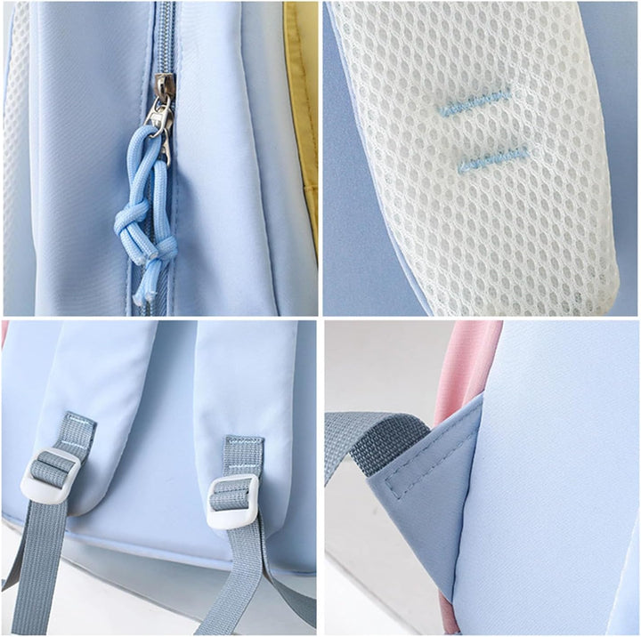Front view of large capacity student backpack from Nivora, with multiple compartments