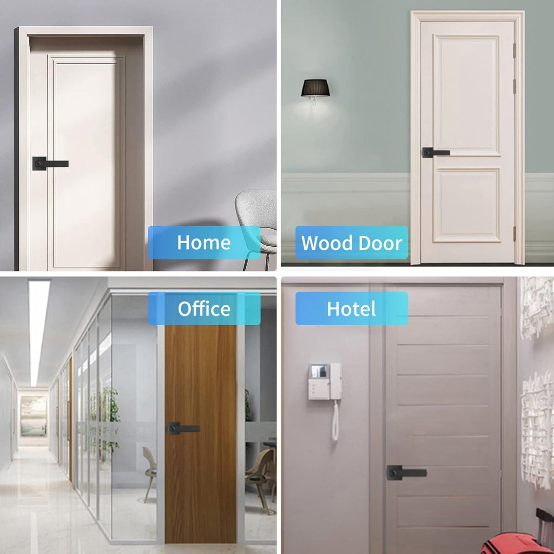 Nivora smart lock installed on a modern wooden door, secure home access.