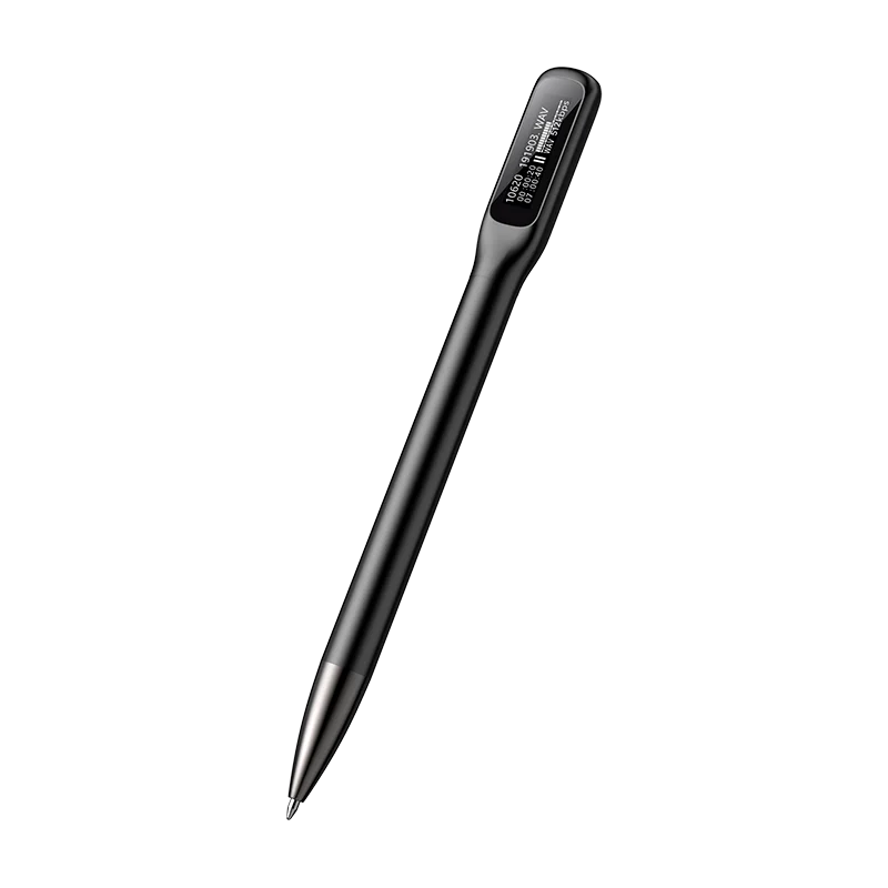 High-fidelity audio recording pen, USB-C enabled with clear OLED screen for easy navigation.