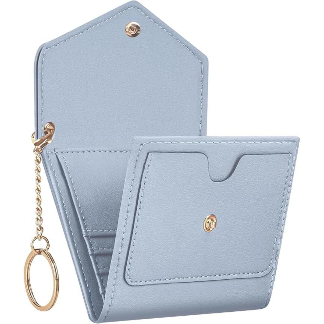 Convenient compact trifold women's wallet, RFID-blocking card holder and coin purse
