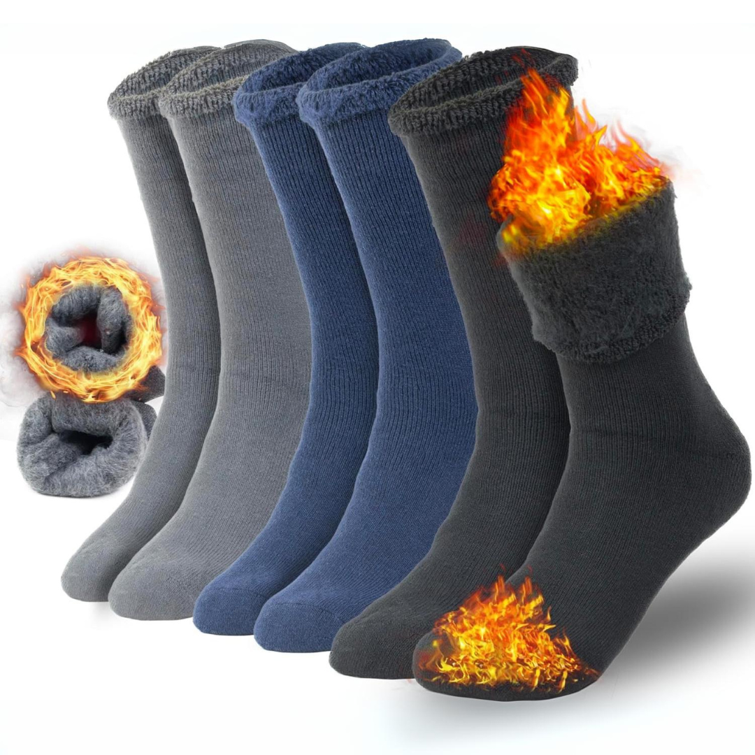 Pair of Oliver men's thermal wool blend winter socks, perfect for warmth