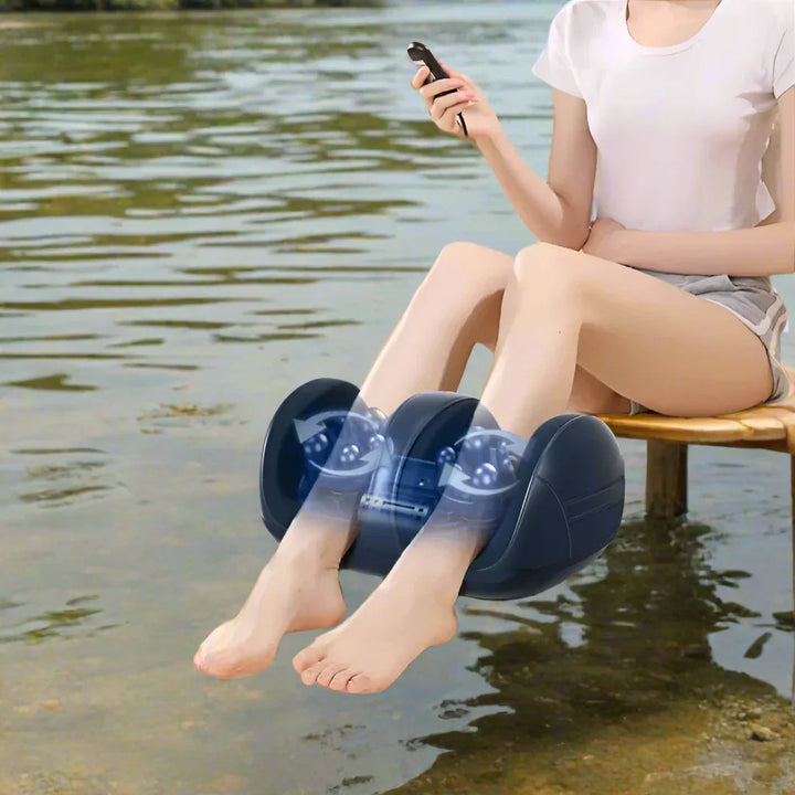 Relaxing electric shiatsu foot and calf massager with heat, ideal for pain relief