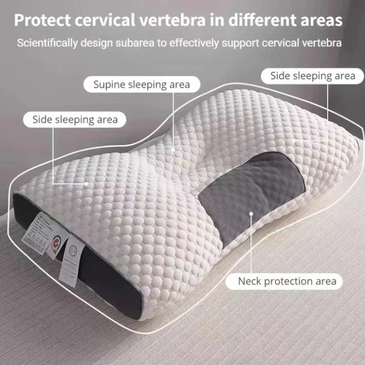 Ergonomic RelaxForm orthopedic pillow for neck pain and shoulder support, promoting restful sleep.