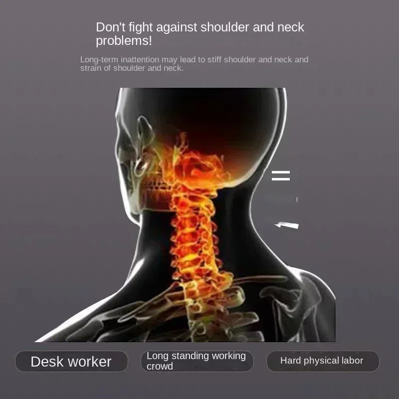 Health-promoting massage pillow for neck & shoulder support, ergonomic design relieves tension & aids sleep.