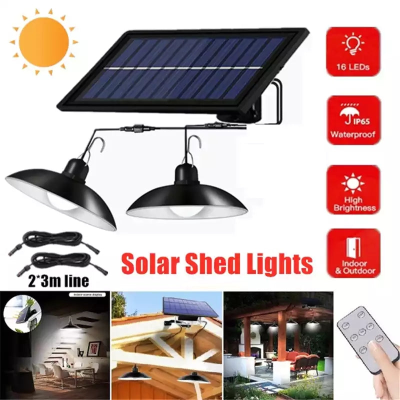 Energy-saving solar LED porch light kit. Wireless outdoor lamp with remote for easy garden illumination.