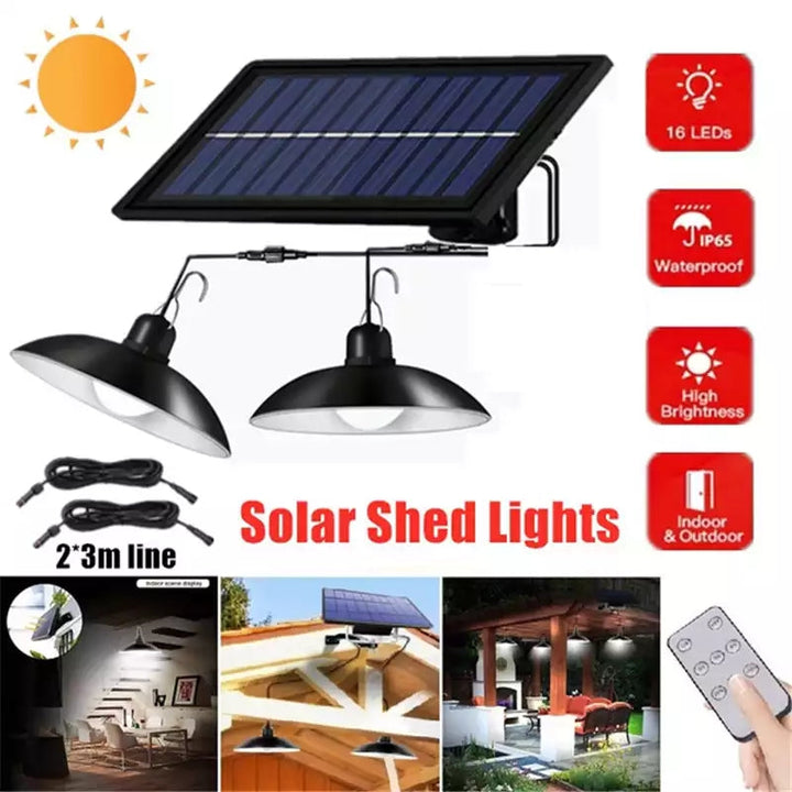 Energy-saving solar LED porch light kit. Wireless outdoor lamp with remote for easy garden illumination.