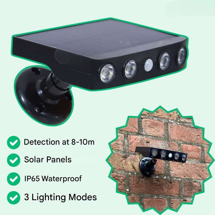 Illuminate your entry with a solar motion sensor wall light, featuring bright LED technology
