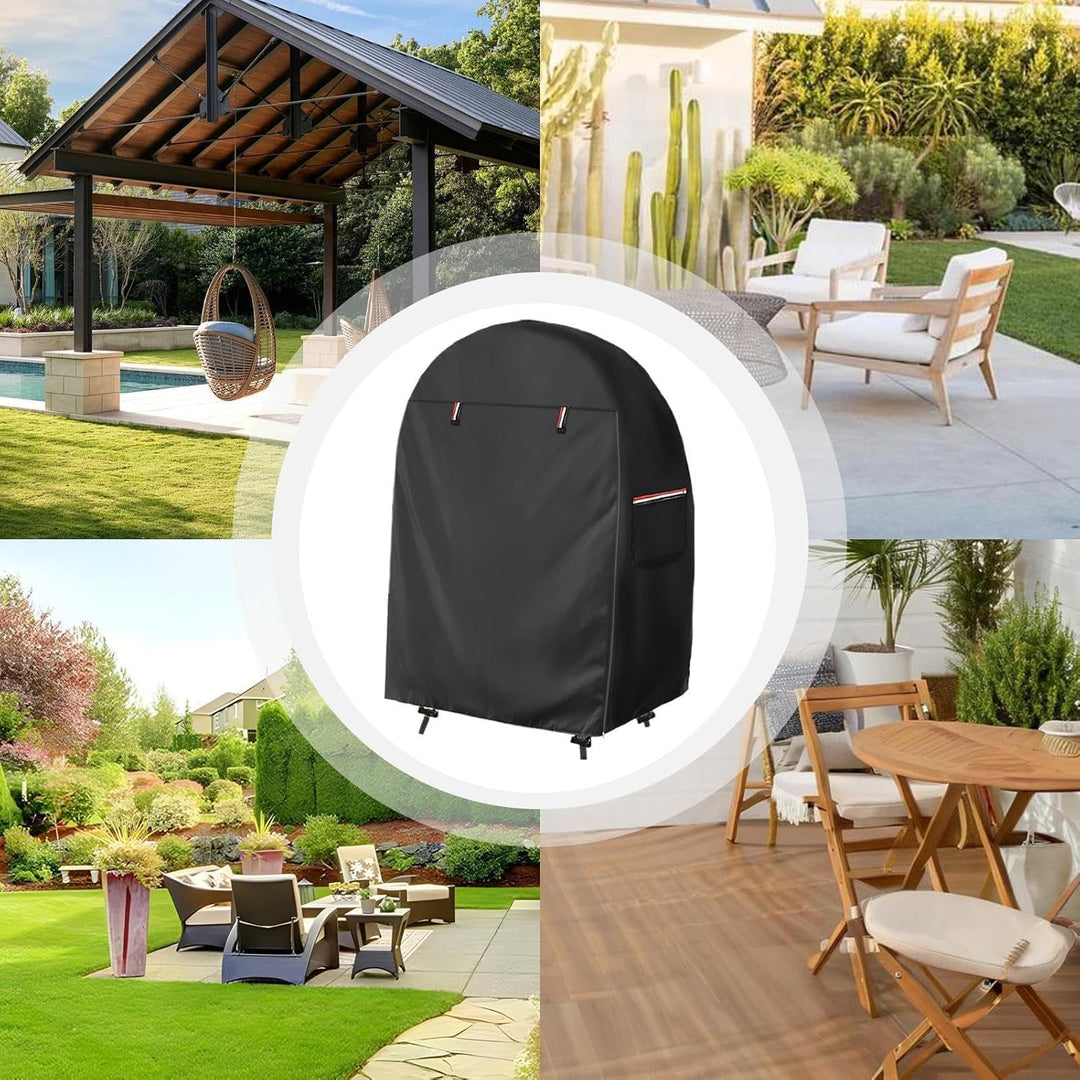 Premium waterproof egg chair cover, showcasing its high-quality fabric and double zipper.