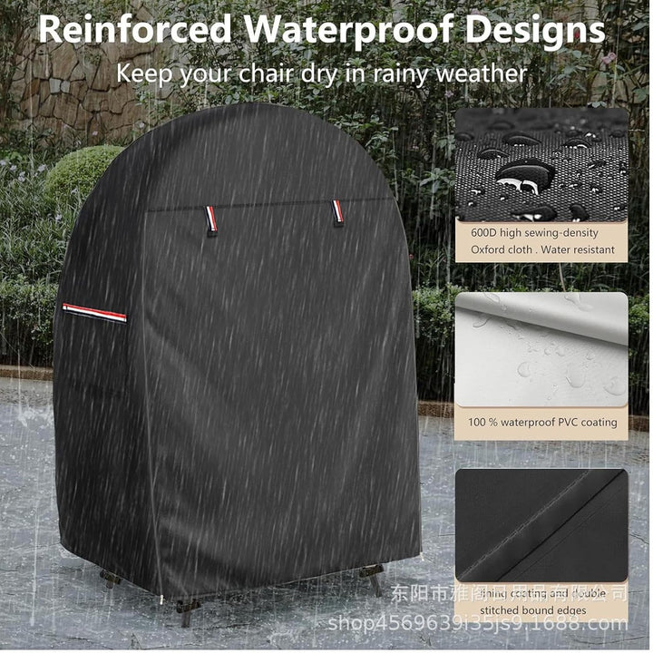 Modern waterproof egg chair cover with double zipper, perfect for patio and balcony use.