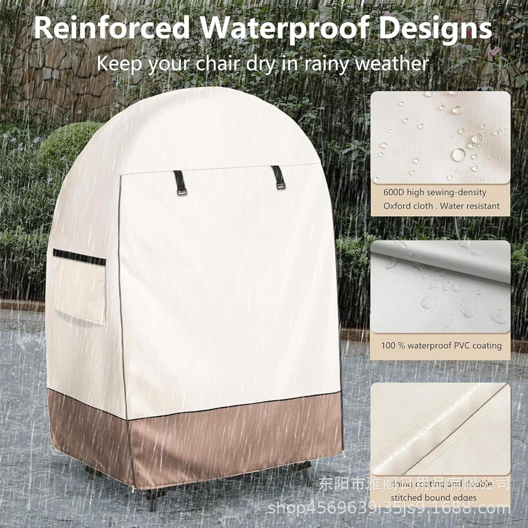 Protective outdoor egg chair cover with double zipper, ensuring long-lasting furniture care.
