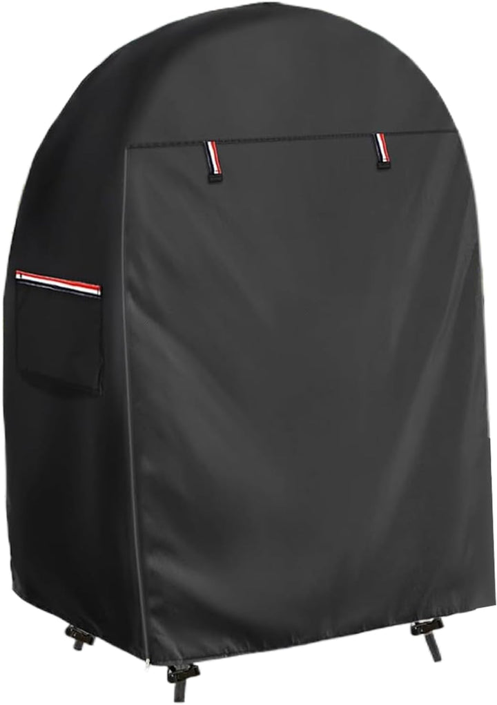 Outdoor furniture cover: black egg chair cover with double zipper for superior weather resistance.