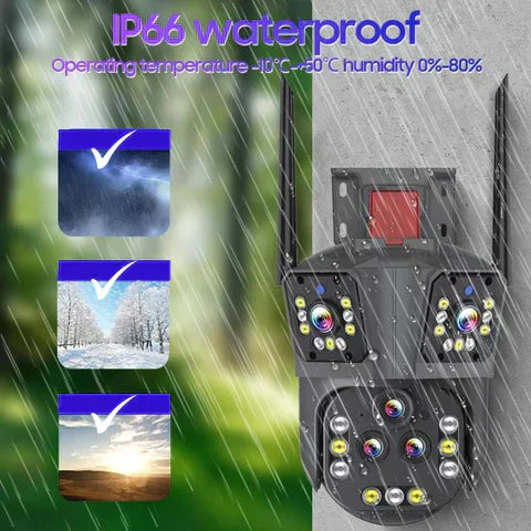 Outdoor WiFi security camera with night vision, motion detection, 20MP & 20x zoom for robust home protection.